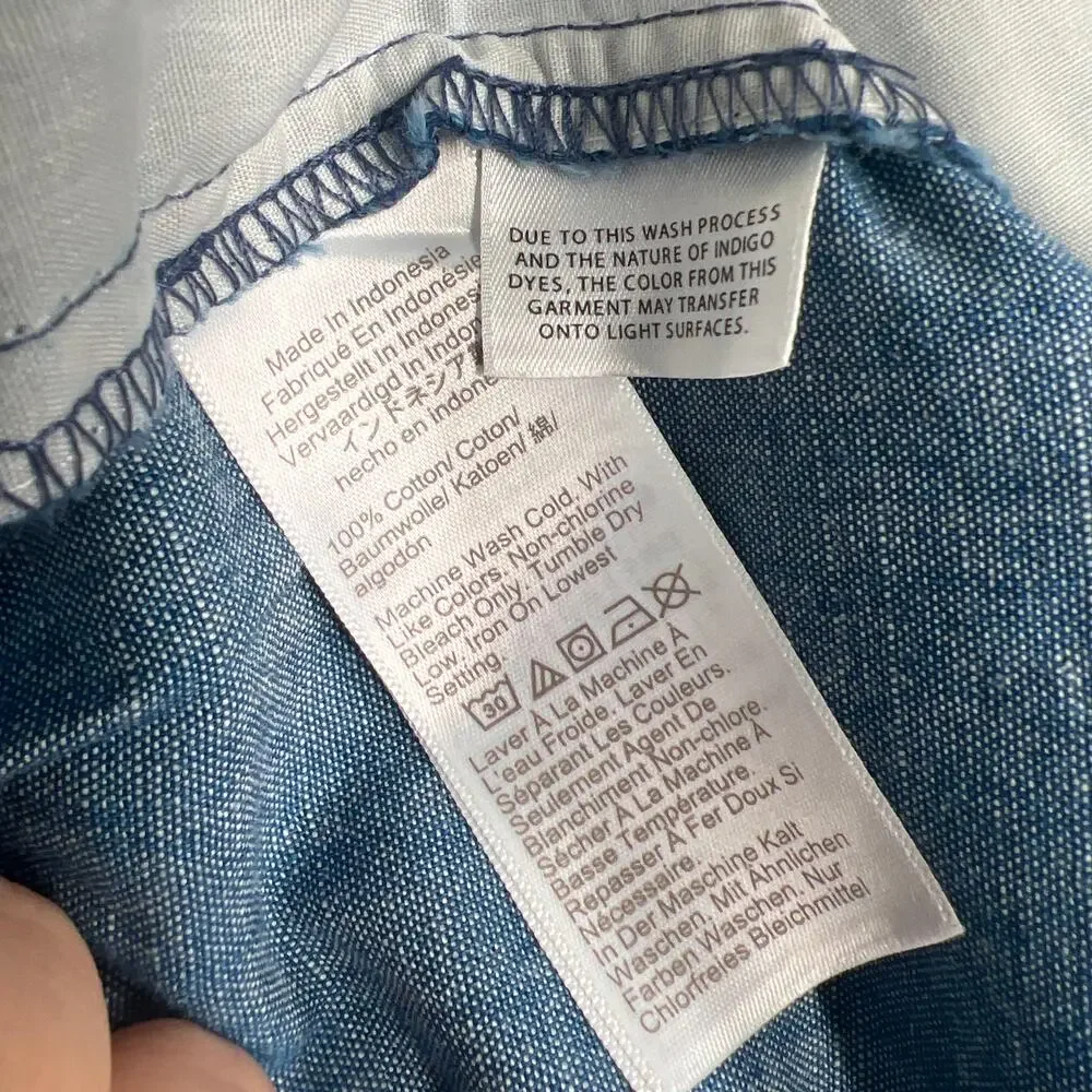 J.Crew Factory Chambray Drawstring Pant Size 6 Blue - Picture 7 of 8